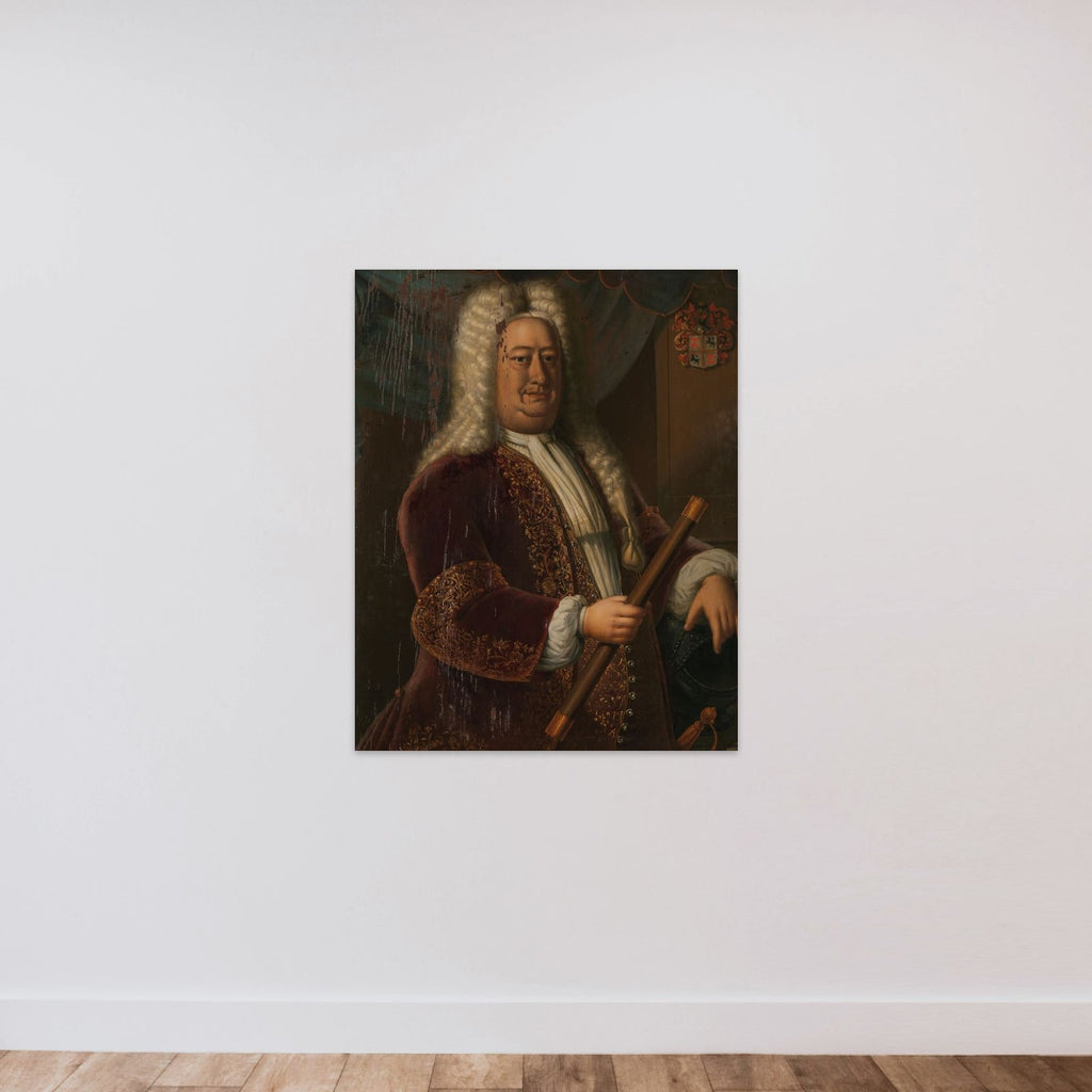Portrait of Dirk van Cloon, Governor-General of the Dutch East Indies unframed — shown to scale