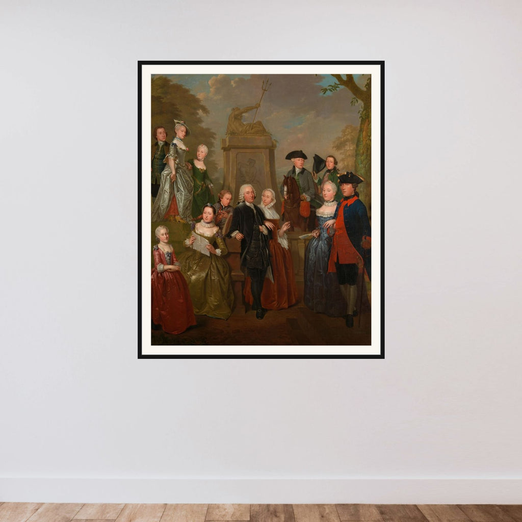 Portrait of Theodorus Bisdom van Vliet and his Family framed — shown to scale