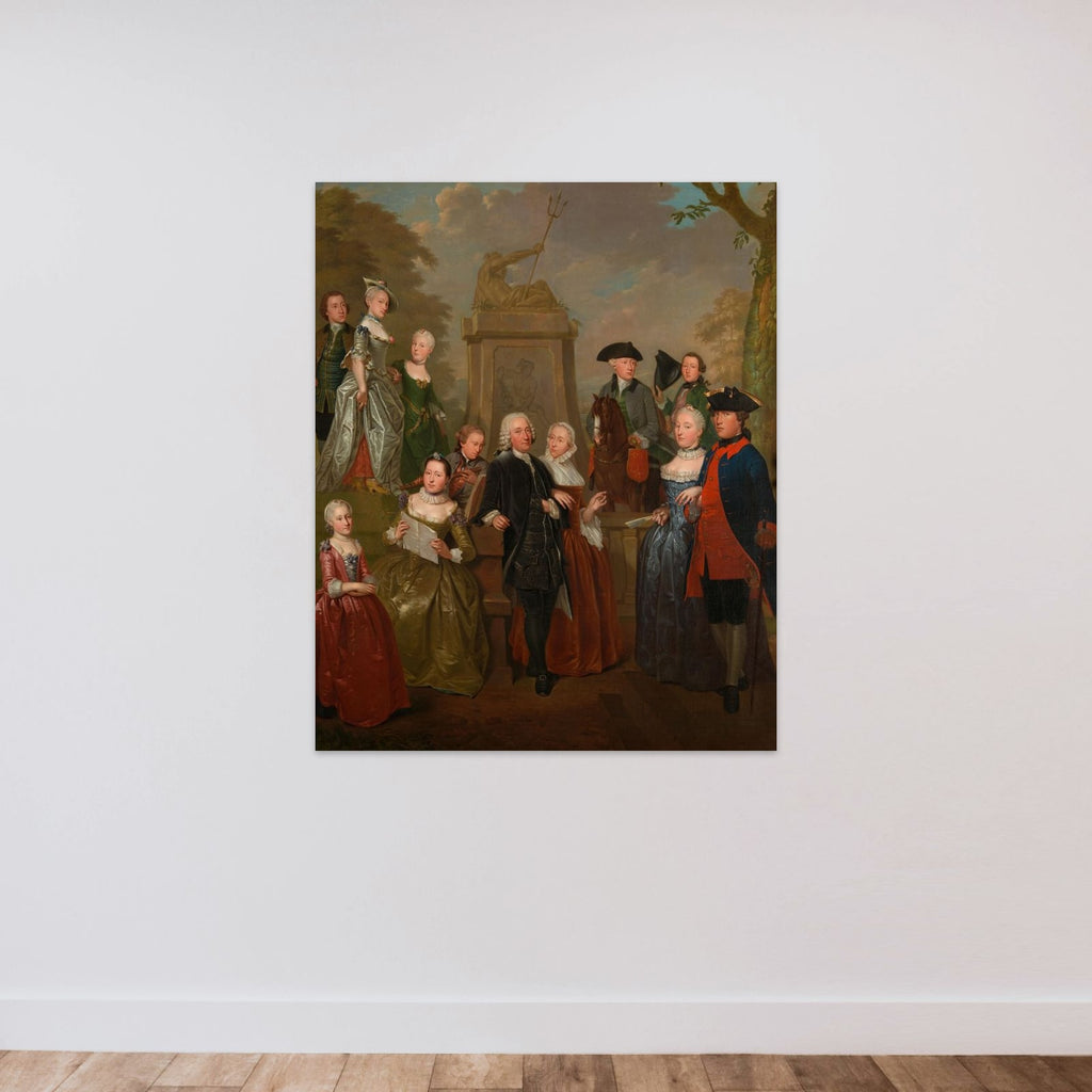 Portrait of Theodorus Bisdom van Vliet and his Family unframed — shown to scale
