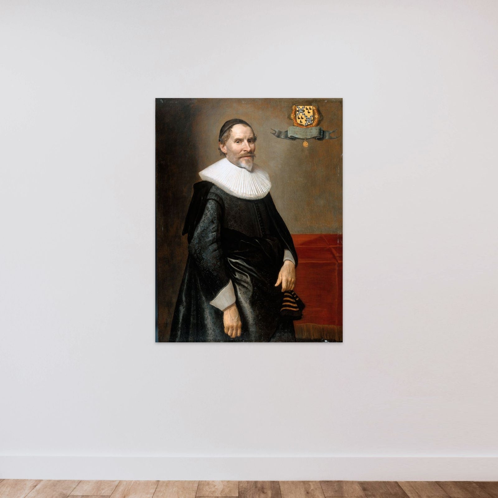 Portrait of François van Aerssen (1572-1641), Lord of Sommelsdijk, De Plaat and Spijk unframed — shown to scale