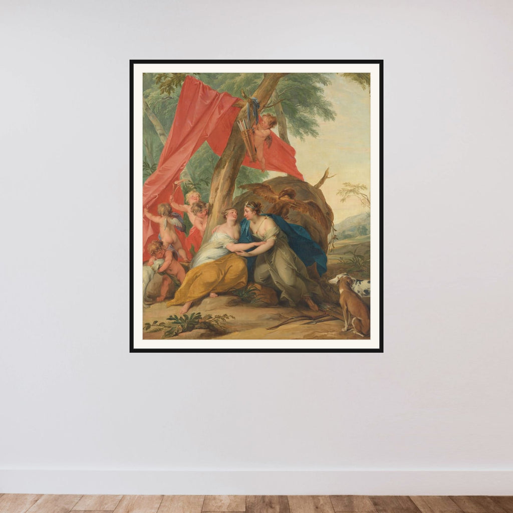 Jupiter, Disguised as Diana, Seducing the Nymph Callisto framed — shown to scale