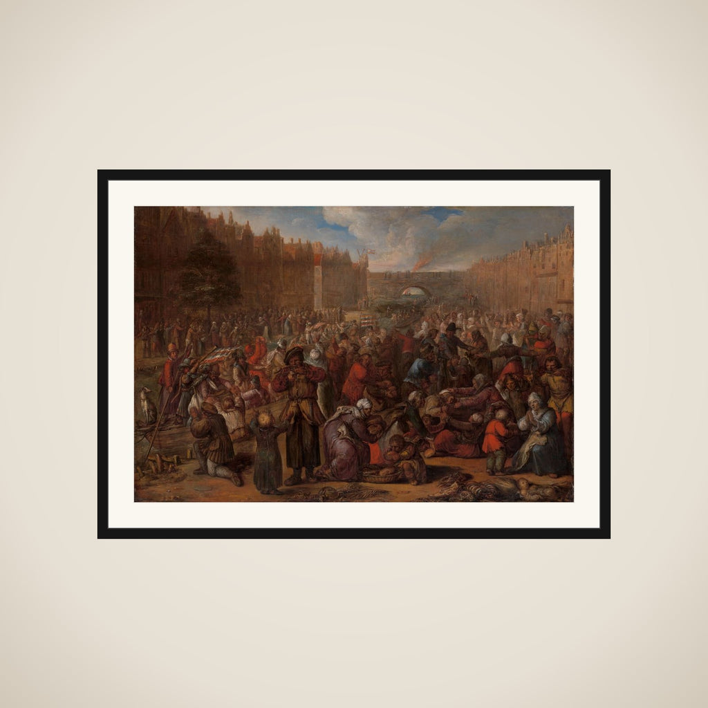 Distribution of Herring and White Bread at the Relief of Leiden, 3 October 1574 framed