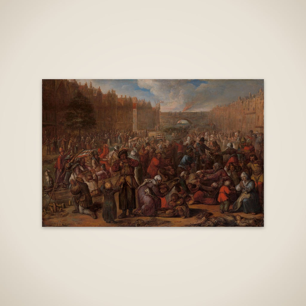 Distribution of Herring and White Bread at the Relief of Leiden, 3 October 1574 unframed print