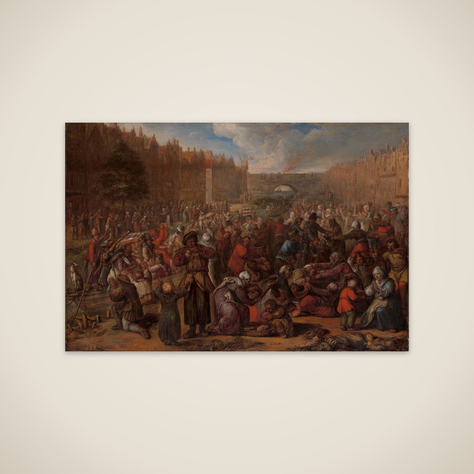 Distribution of Herring and White Bread at the Relief of Leiden, 3 October 1574 unframed print