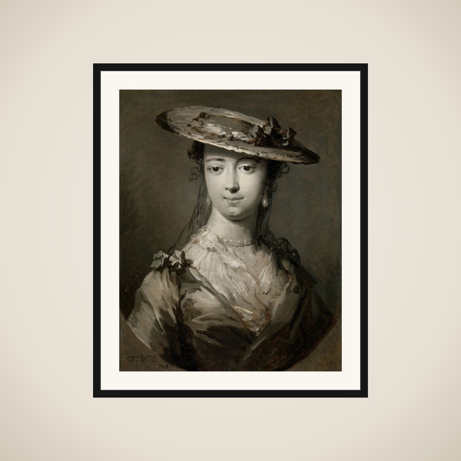 Head of a Young Woman framed