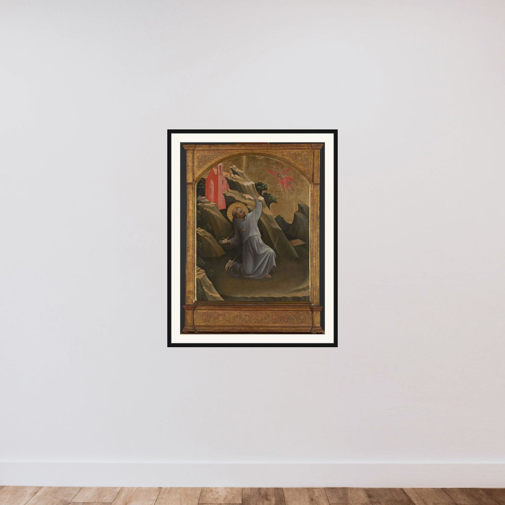 Saint Francis Receiving the Stigmata framed — shown to scale