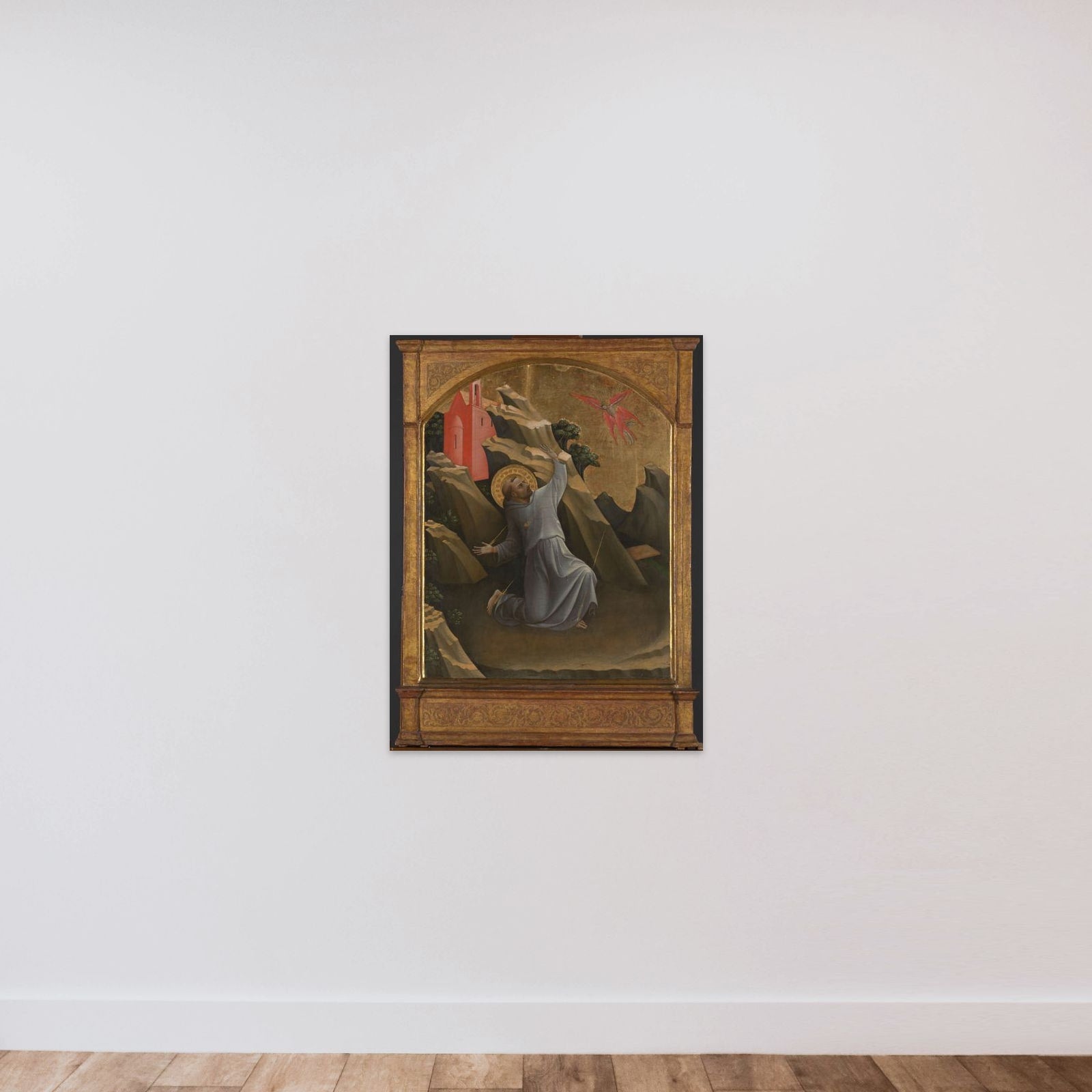 Saint Francis Receiving the Stigmata unframed — shown to scale