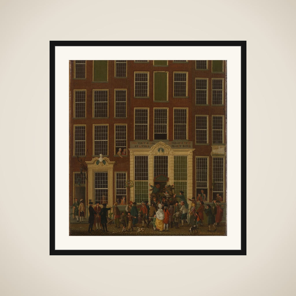 The Bookshop and Lottery Agency of Jan de Groot in the Kalverstraat in Amsterdam framed