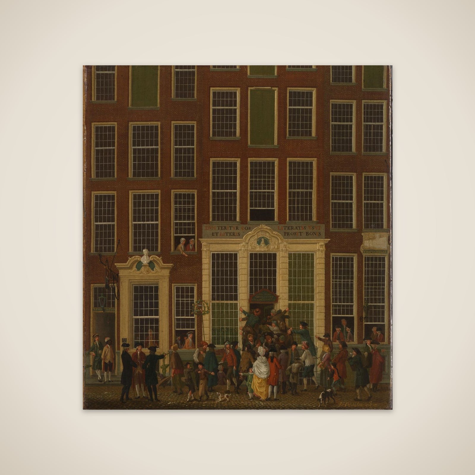 The Bookshop and Lottery Agency of Jan de Groot in the Kalverstraat in Amsterdam unframed print