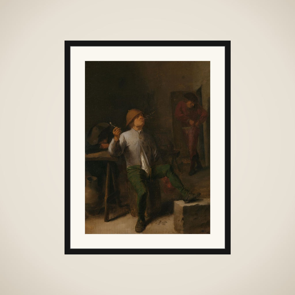 Man Smoking in a Tavern framed