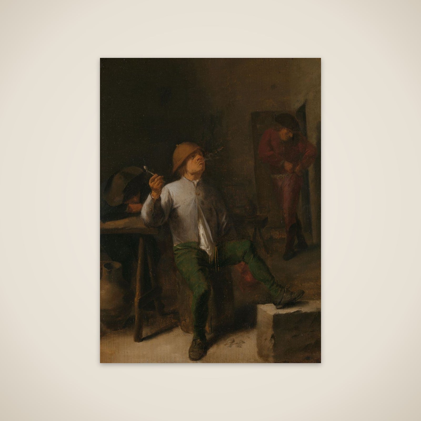 Man Smoking in a Tavern unframed print