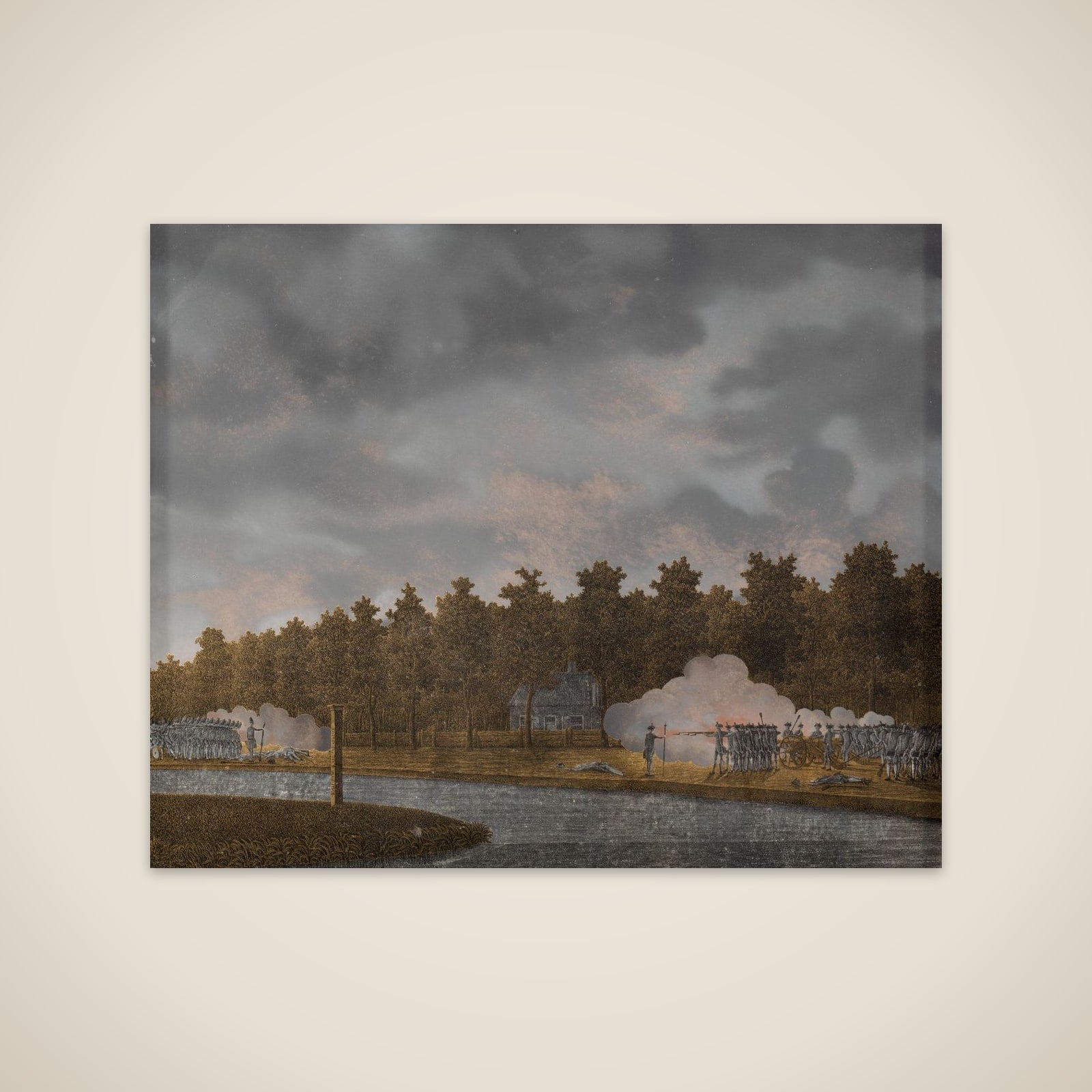 Exchange of Fire on the Vaartse Rijn near Jutphaas unframed print