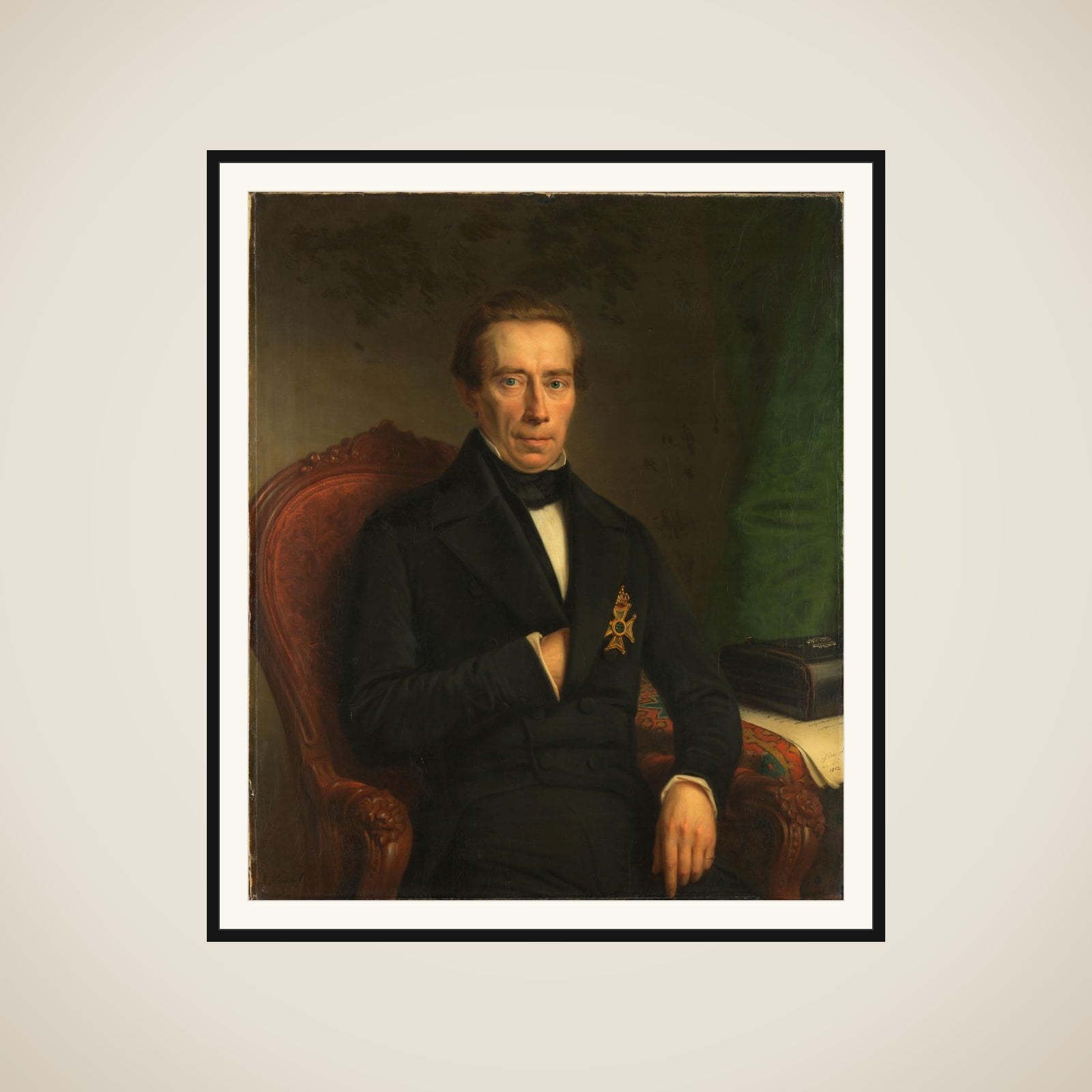 Portrait of Johan Rudolf Thorbecke, Minister of State and Minister of the Interior framed