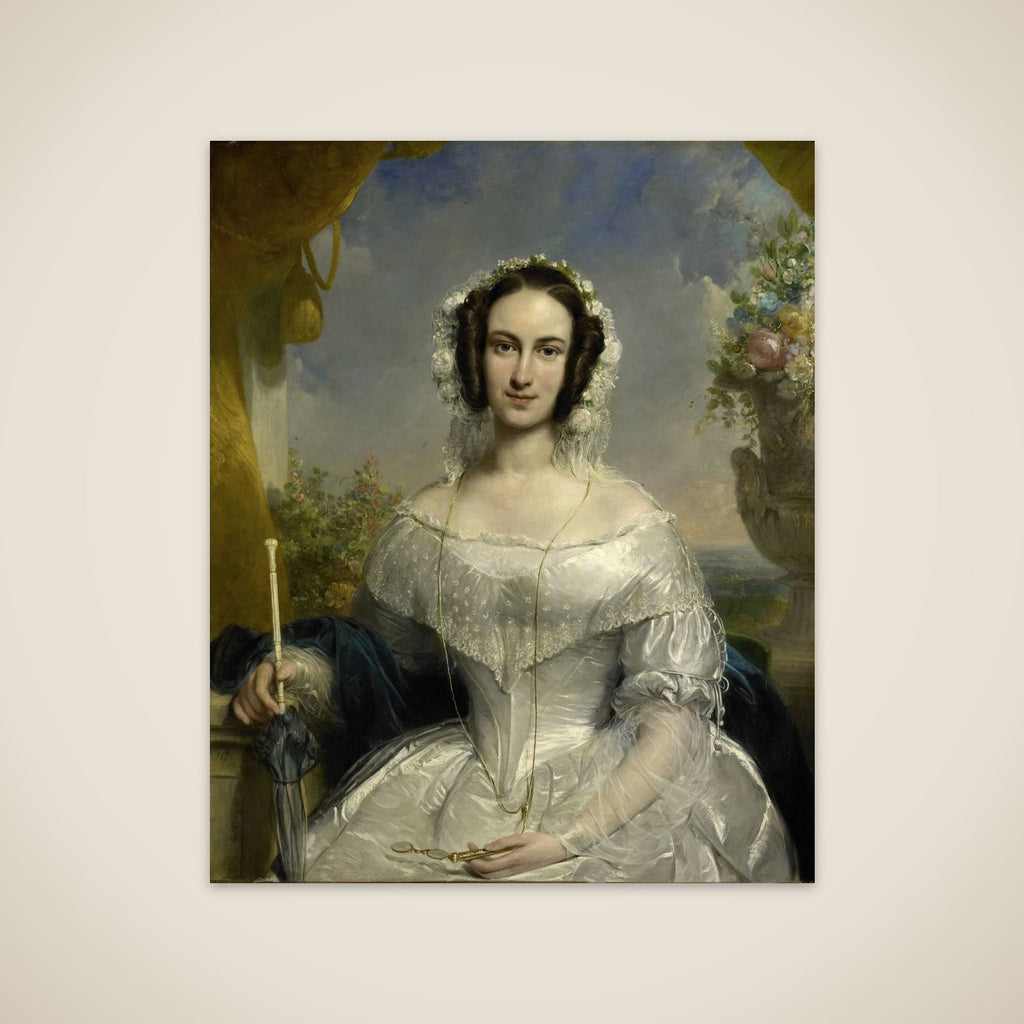 Agatha Petronella Hartsen (1814-78). In bruidstoilet ter gelegenheid van haar huwelijk met Jan van der Hoop op 17 maart 1841 unframed print