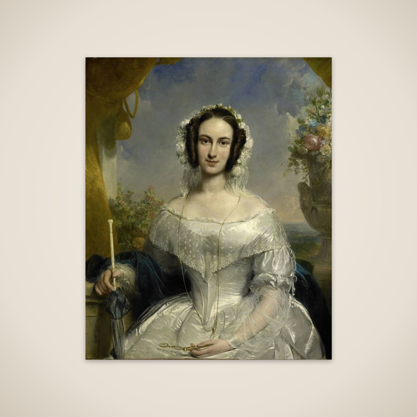 Agatha Petronella Hartsen (1814-78). In bruidstoilet ter gelegenheid van haar huwelijk met Jan van der Hoop op 17 maart 1841 unframed print