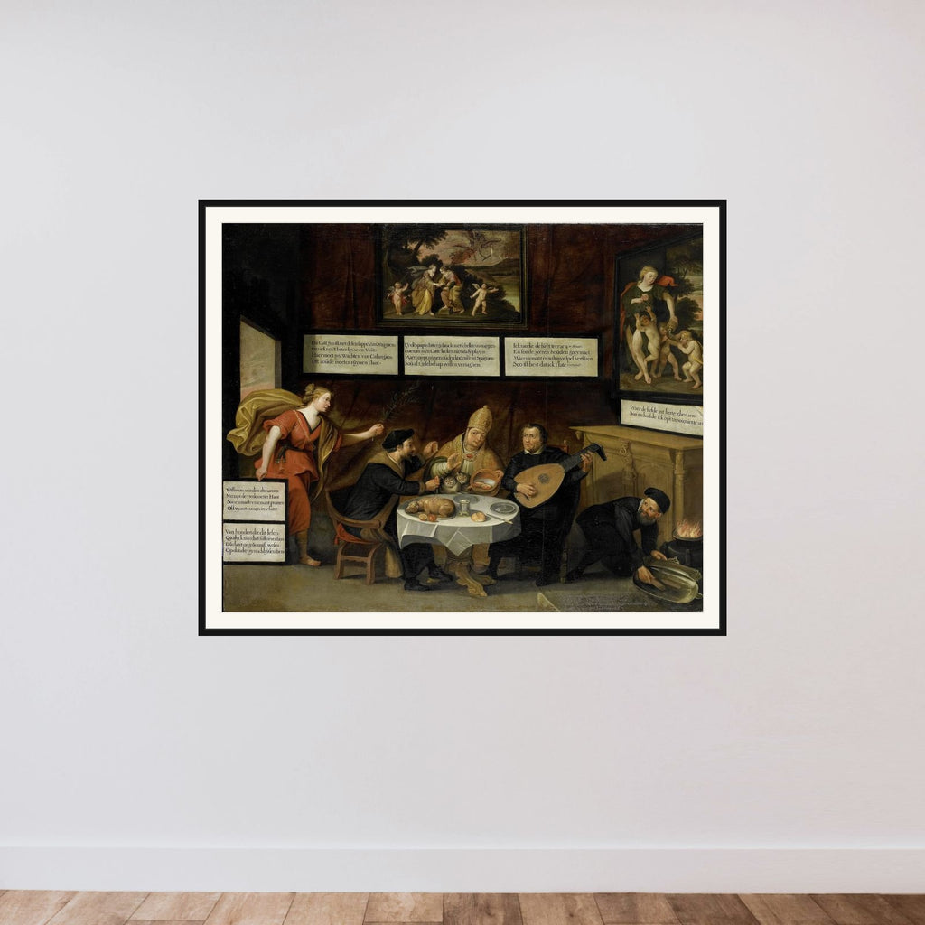 Peace Urging the Churches to be Tolerant framed — shown to scale