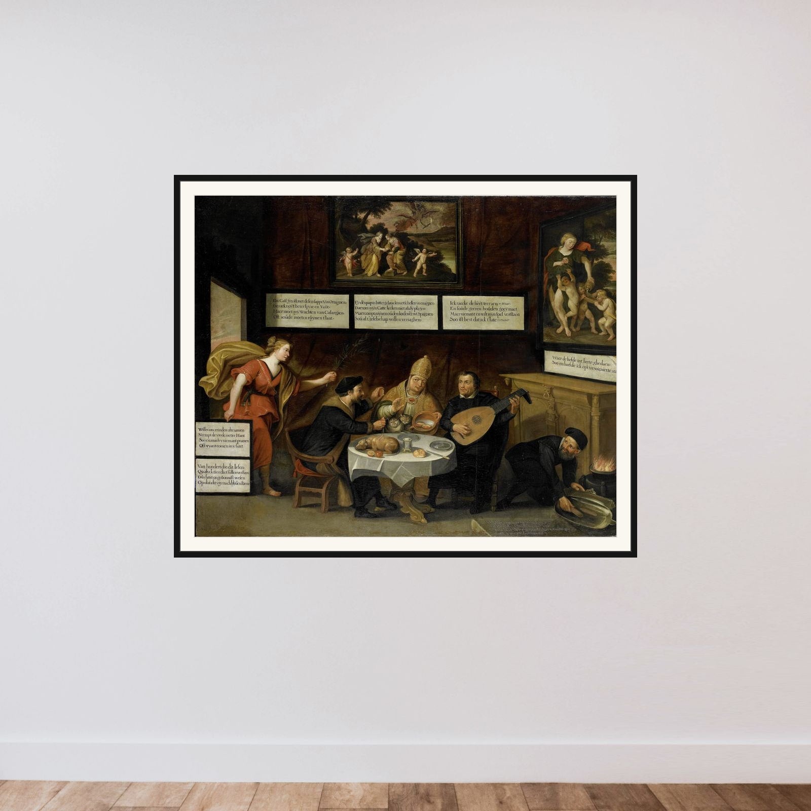 Peace Urging the Churches to be Tolerant framed — shown to scale