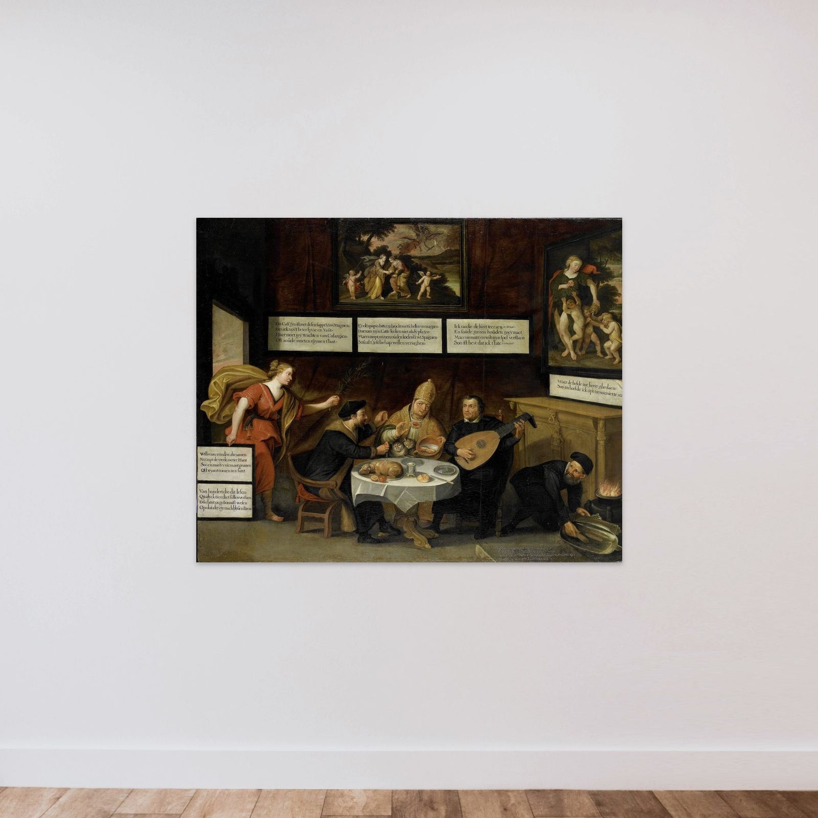 Peace Urging the Churches to be Tolerant unframed — shown to scale