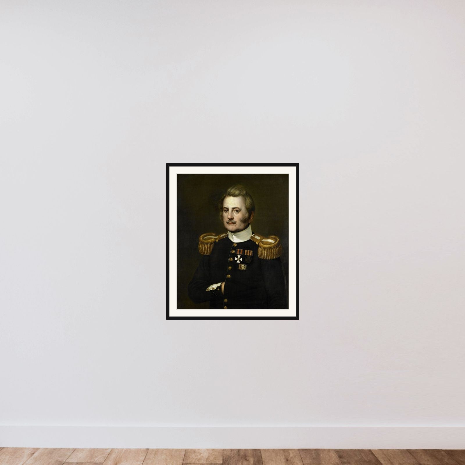 J. D. B. Wilkens, Lieutenant Colonel in the Infantry framed — shown to scale