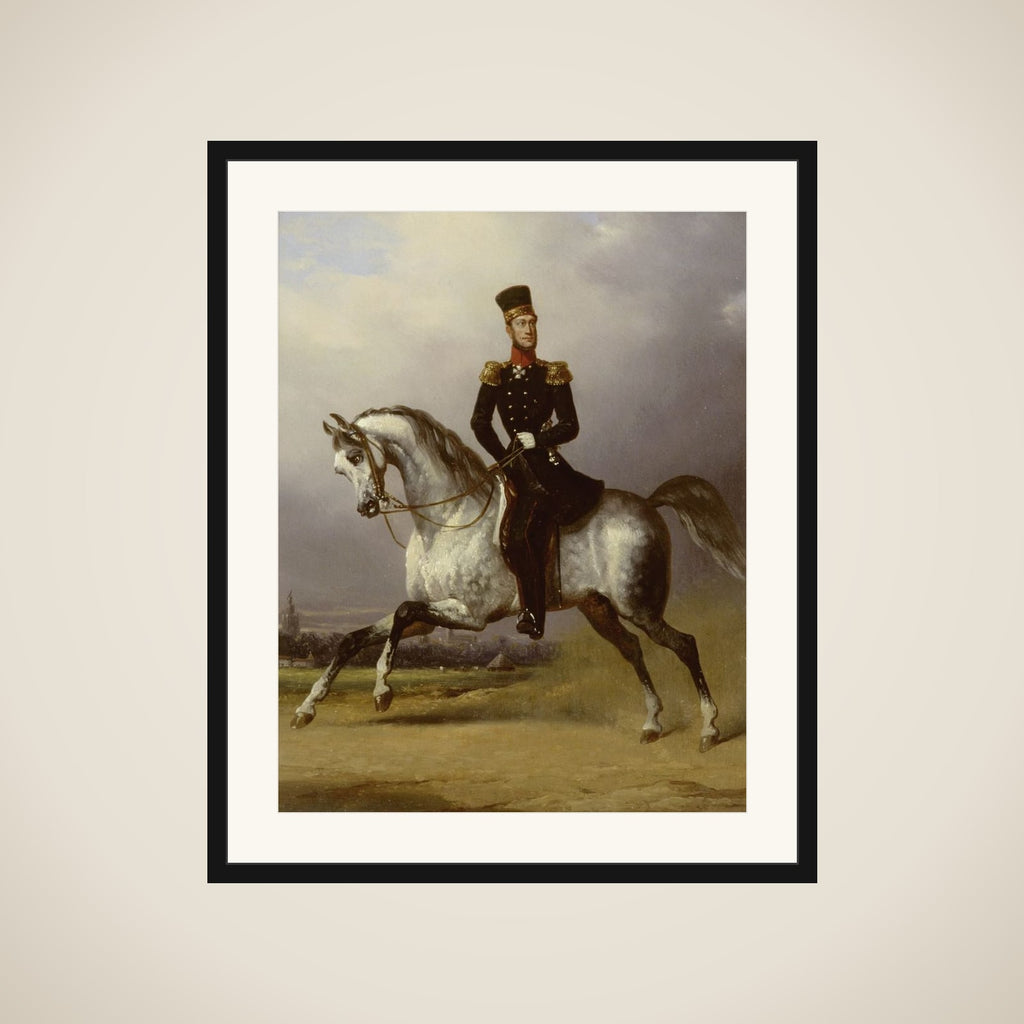 Equestrian Portrait of William II, King of the Netherlands framed