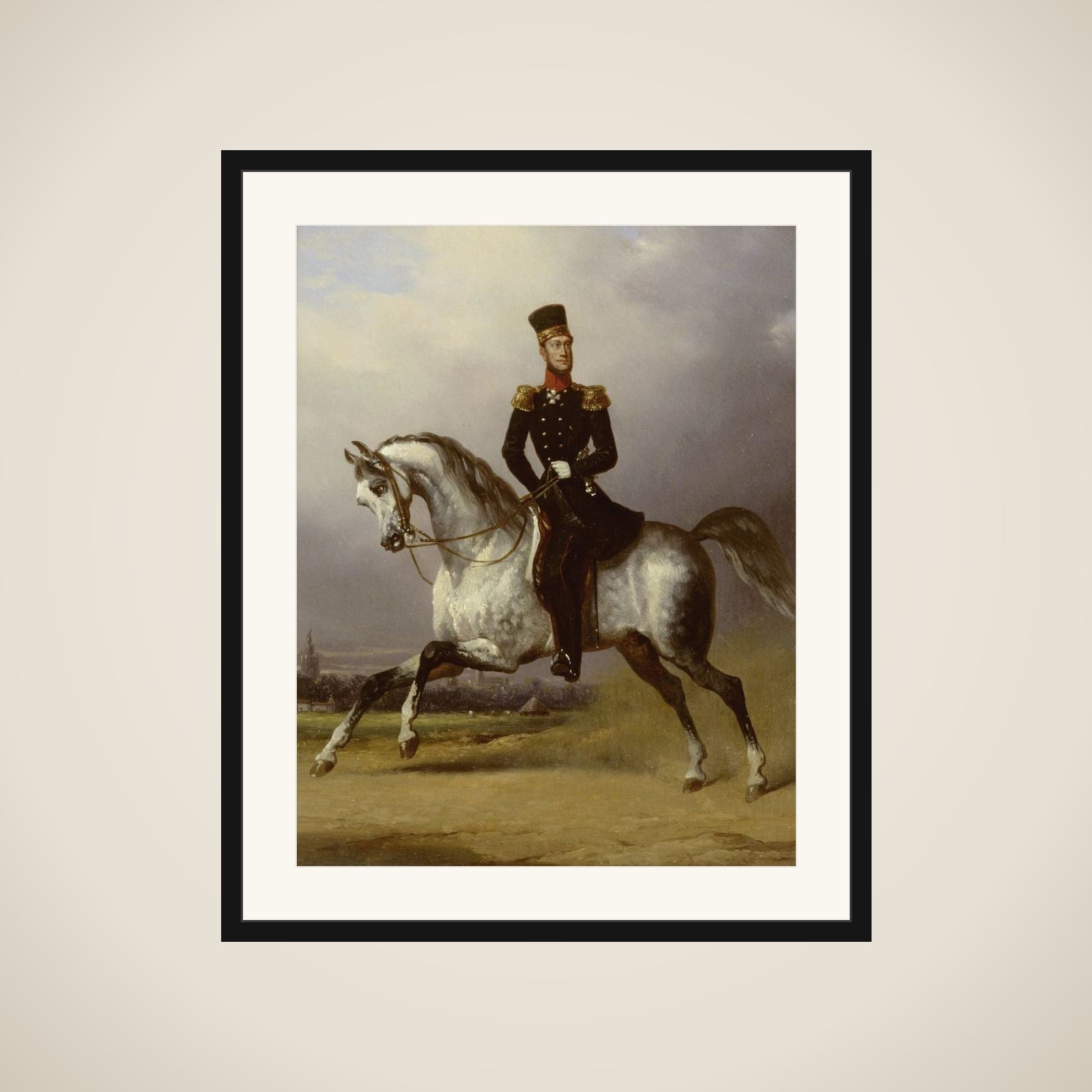 Equestrian Portrait of William II, King of the Netherlands framed