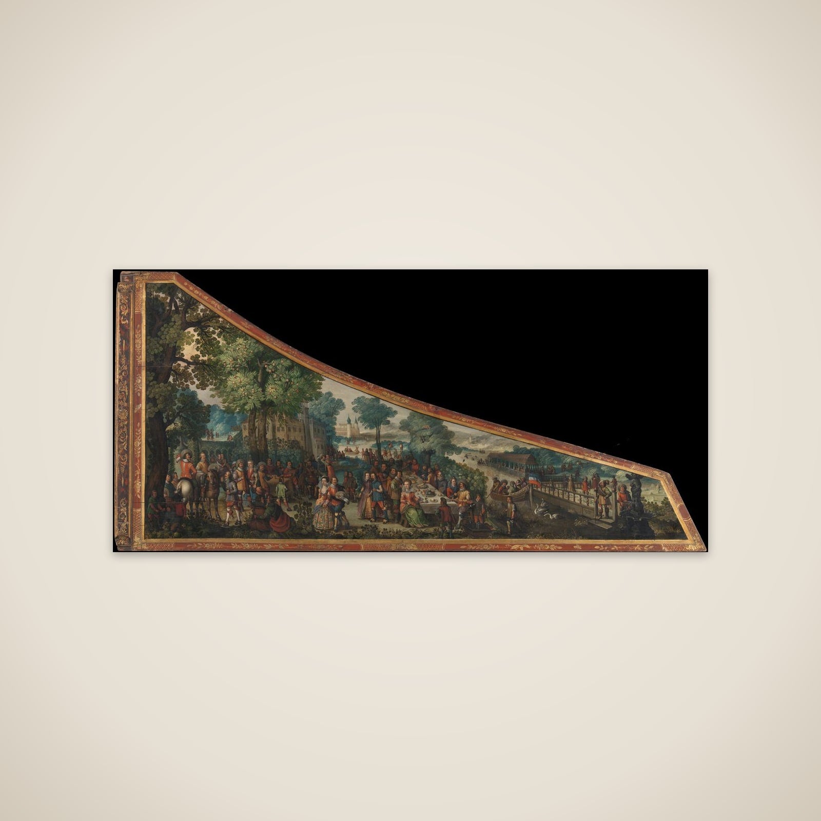 Harpsichord Lid Decorated with a Merry Company near a Country Mansion unframed print