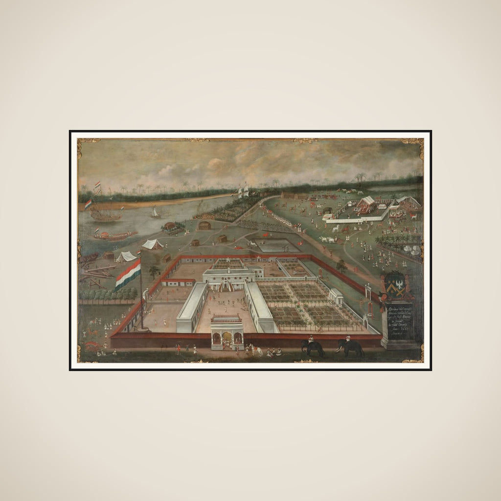 The Trading Post of the Dutch East India Company in Hooghly, Bengal framed