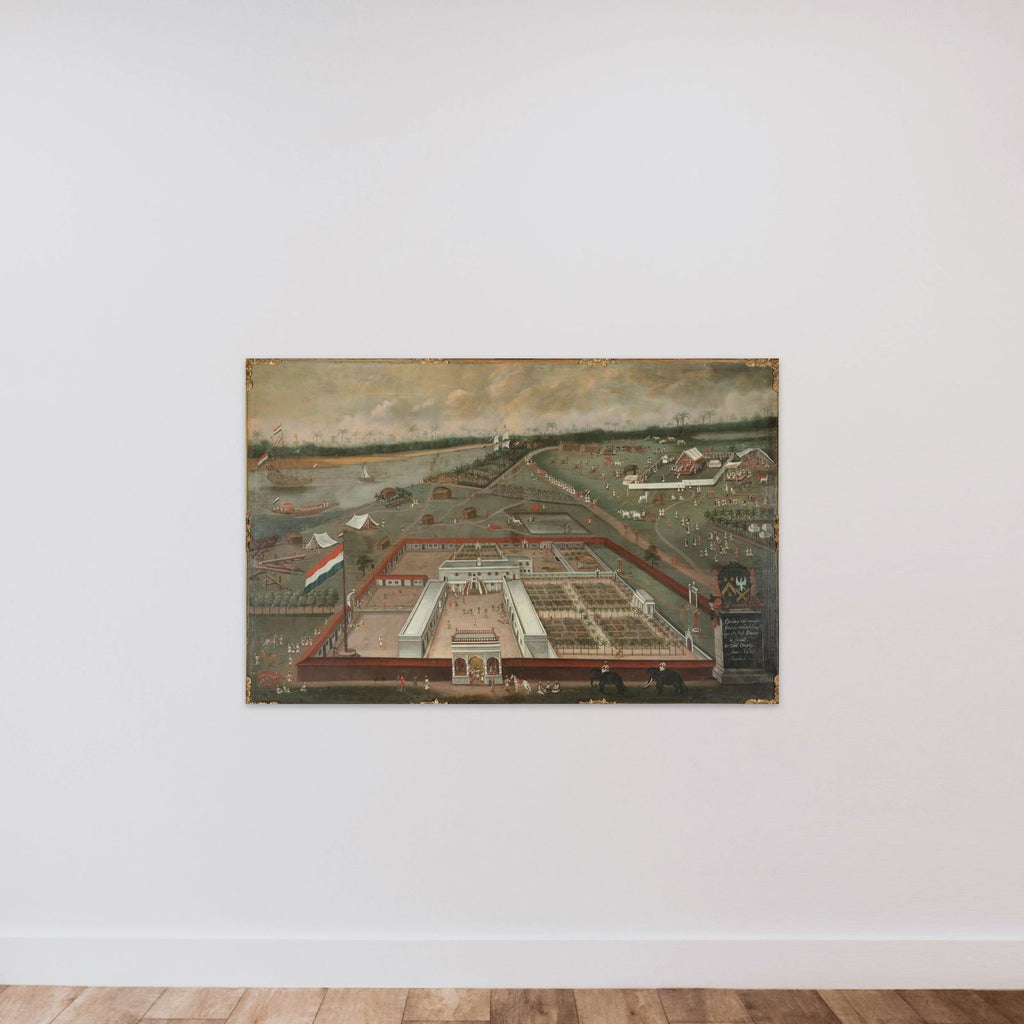The Trading Post of the Dutch East India Company in Hooghly, Bengal unframed — shown to scale