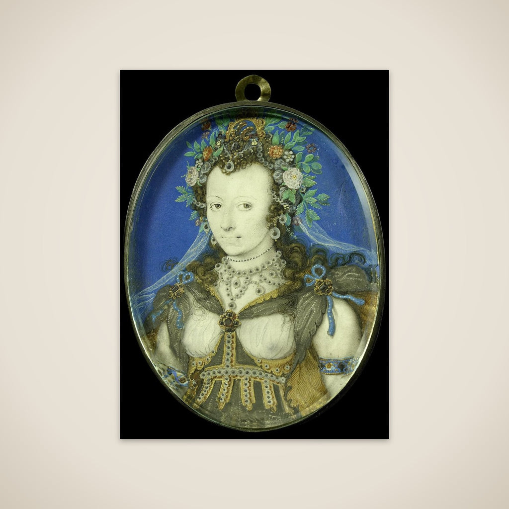 Portrait of een vrouw in maskeradekleding als Flora unframed print