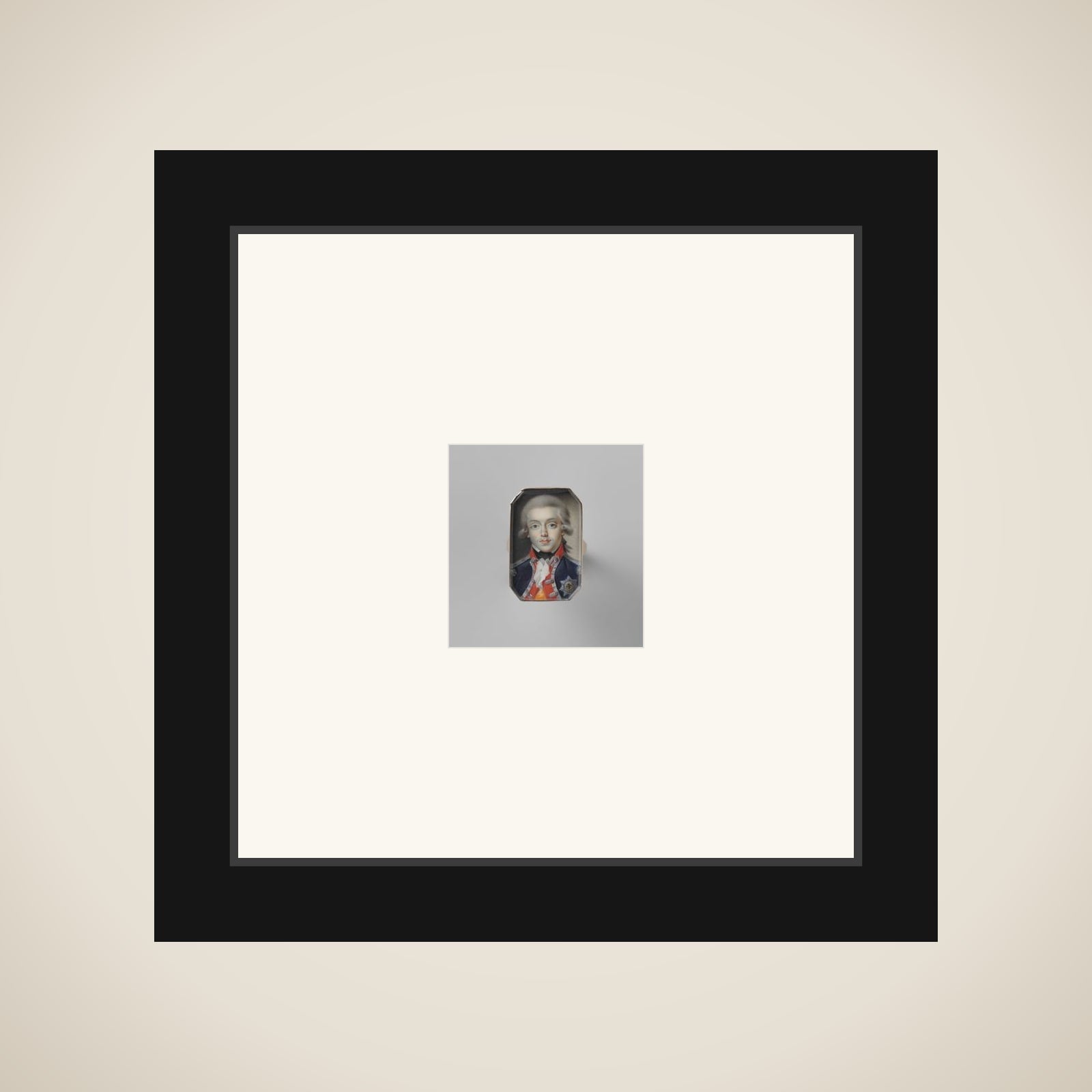 Ring with portret van Willem George Frederik, prince of Oranje-Nassau framed
