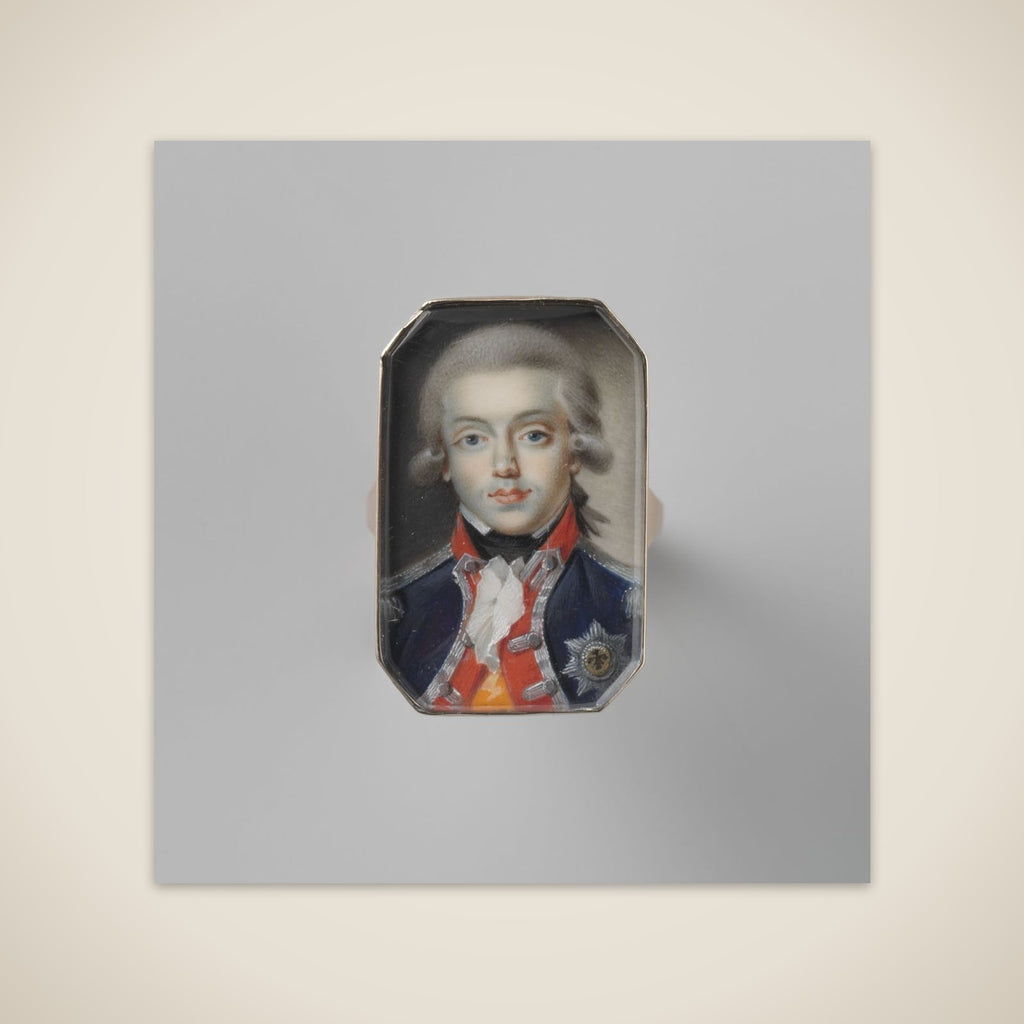 Ring with portret van Willem George Frederik, prince of Oranje-Nassau unframed print