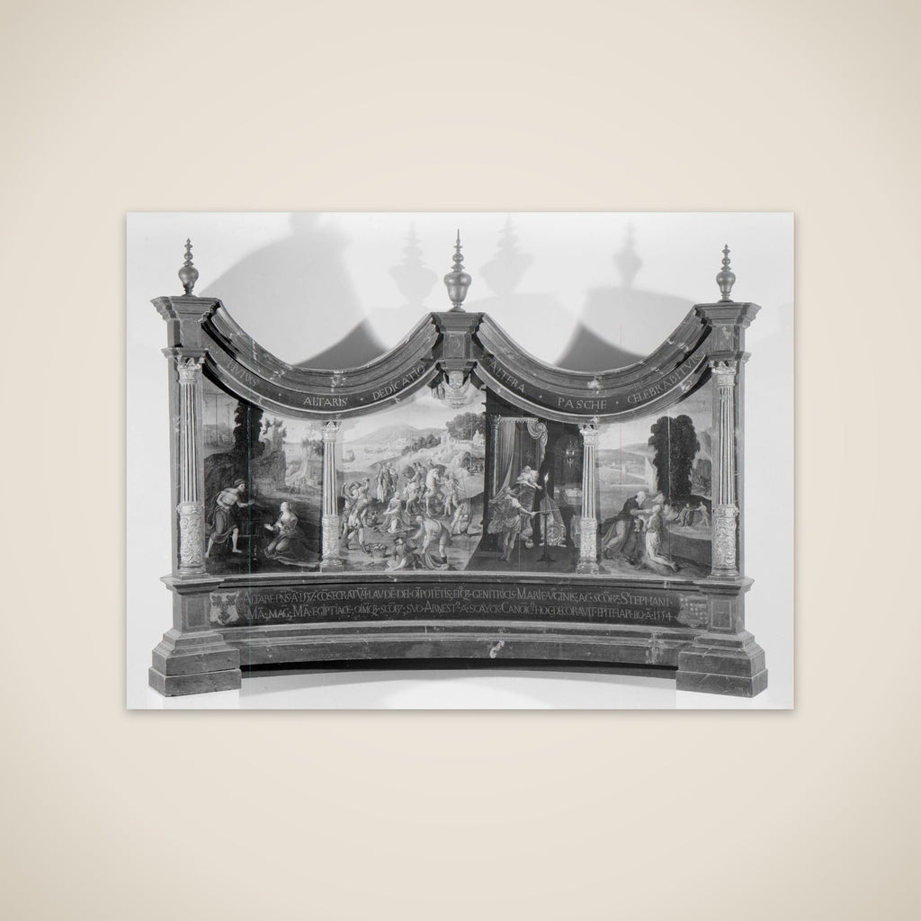 Triptych with the Stoning of Saint Stephen and the Legend of the Finding of his Grave unframed print