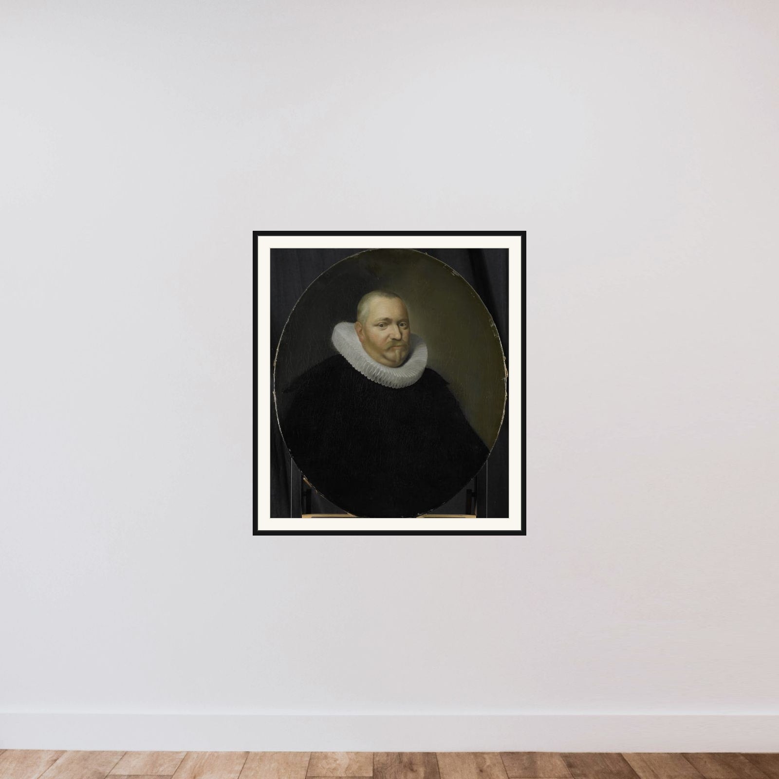 Portrait of Ewoud Pietersz van der Horst, Director of the Rotterdam Chamber of the Dutch East India Company, elected 1618 framed — shown to scale