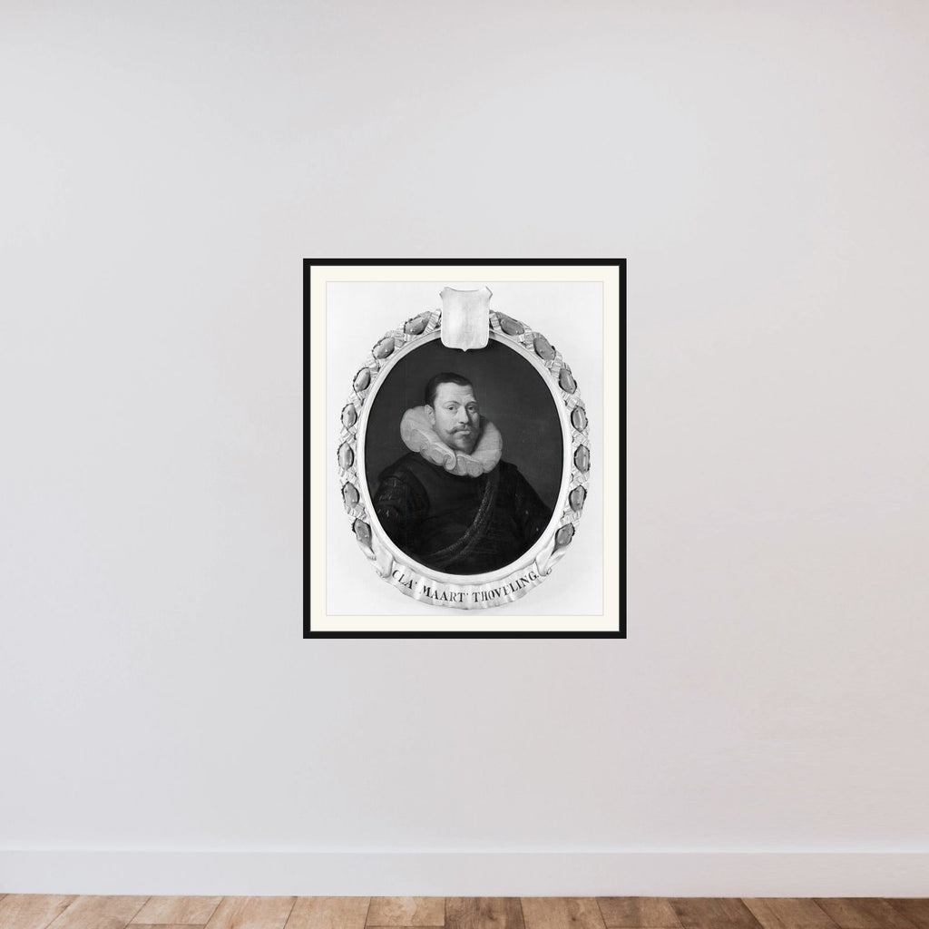 Portrait of Claes Maertensz Thoveling, Director of the Rotterdam Chamber of the Dutch East India Company, elected 1619 framed — shown to scale