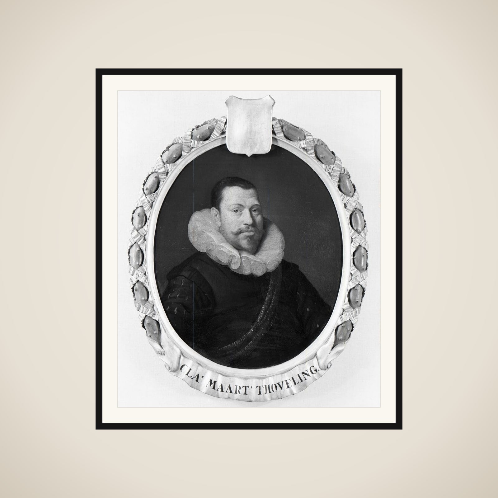 Portrait of Claes Maertensz Thoveling, Director of the Rotterdam Chamber of the Dutch East India Company, elected 1619 framed
