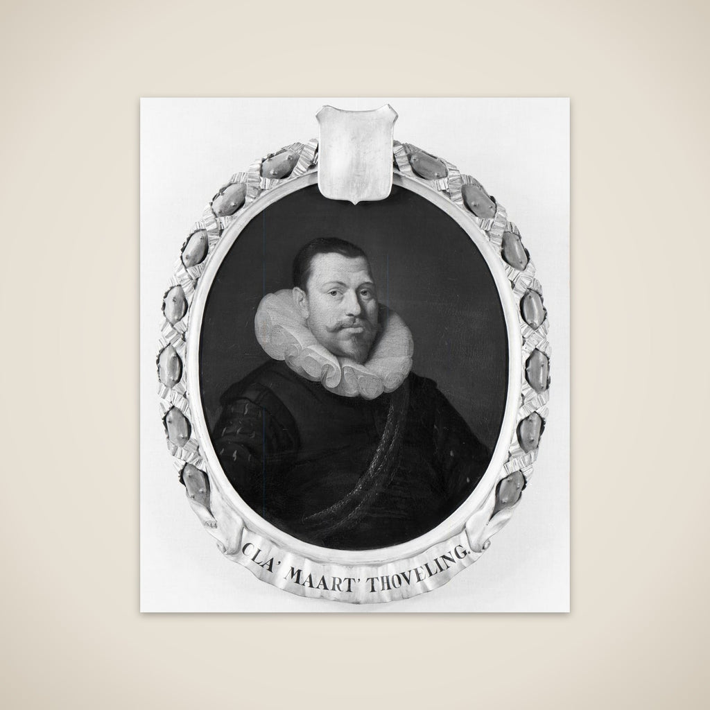 Portrait of Claes Maertensz Thoveling, Director of the Rotterdam Chamber of the Dutch East India Company, elected 1619 unframed print