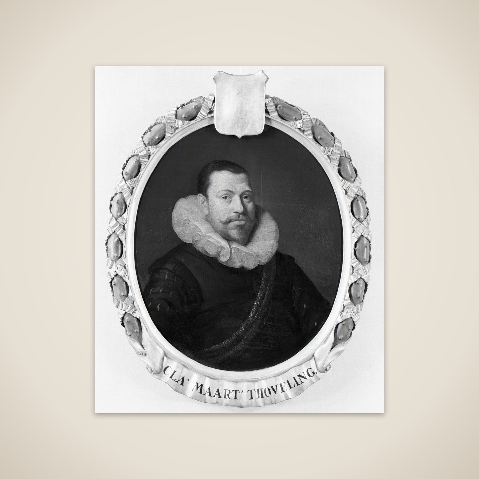 Portrait of Claes Maertensz Thoveling, Director of the Rotterdam Chamber of the Dutch East India Company, elected 1619 unframed print
