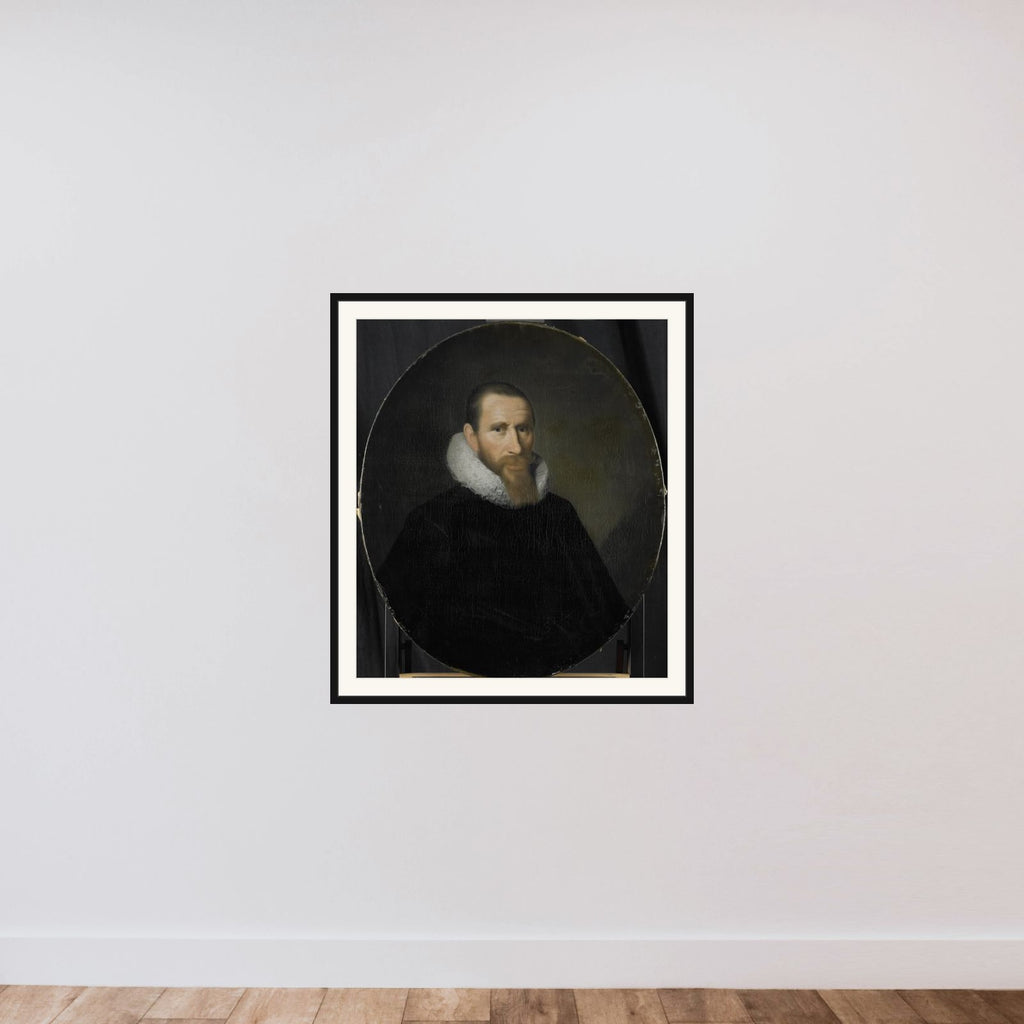 Portrait of Joost van Coulster, Director of the Rotterdam Chamber of the Dutch East India Company, elected 1630 framed — shown to scale