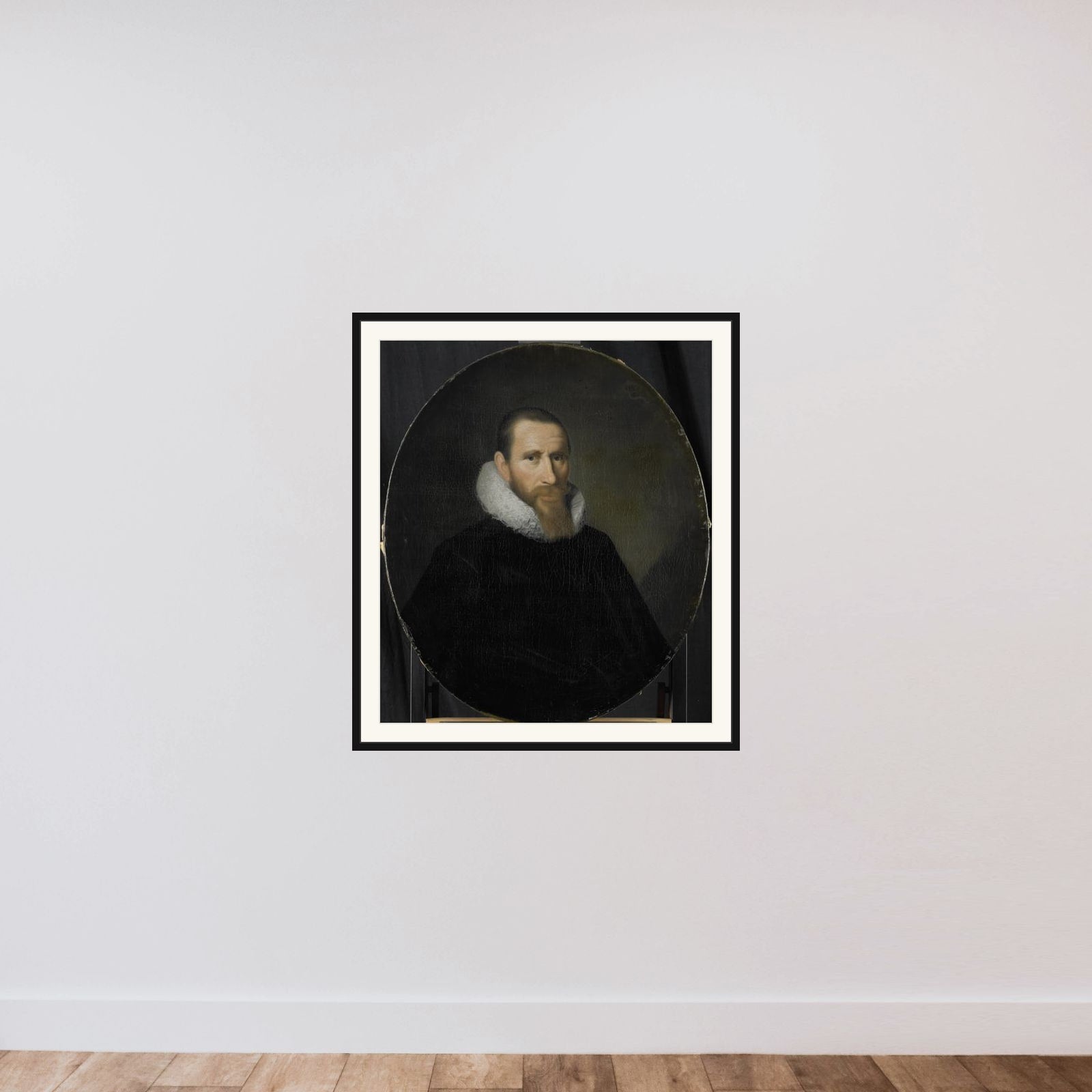 Portrait of Joost van Coulster, Director of the Rotterdam Chamber of the Dutch East India Company, elected 1630 framed — shown to scale