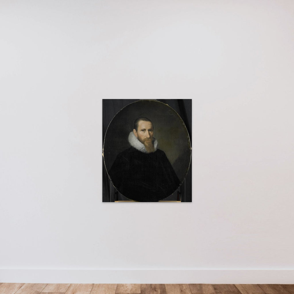 Portrait of Joost van Coulster, Director of the Rotterdam Chamber of the Dutch East India Company, elected 1630 unframed — shown to scale