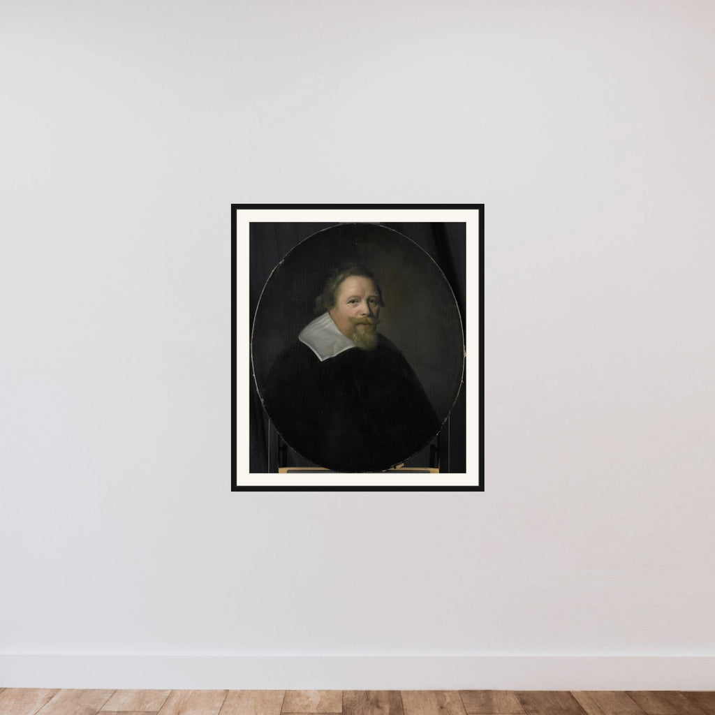 Portrait of Pieter Sonmans, Director of the Rotterdam Chamber of the Dutch East India Company, elected 1631 framed — shown to scale
