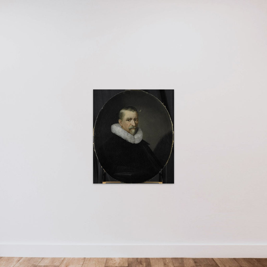 Portrait of Cornelis Jansz Hartigsvelt, Director of the Rotterdam Chamber of the Dutch East India Company, elected 1639 unframed — shown to scale