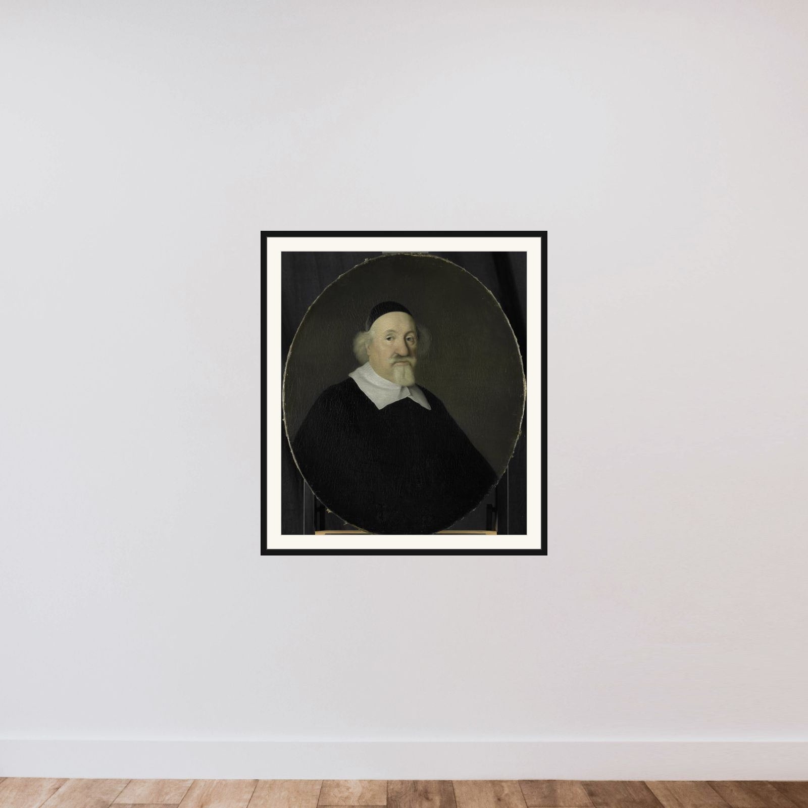 Portrait of Adriaen Besemer, Director of the Rotterdam Chamber of the Dutch East India Company, elected 1642 framed — shown to scale