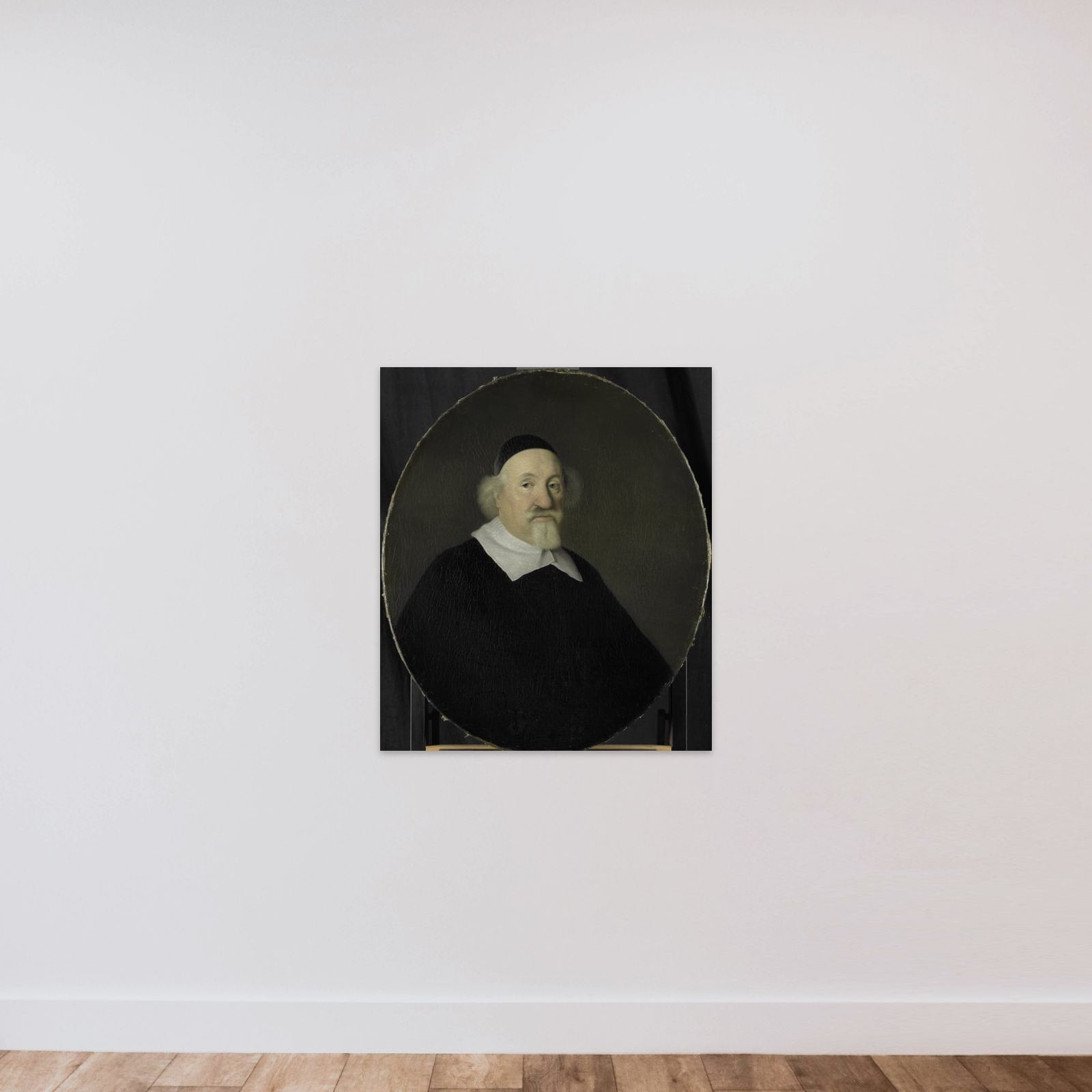 Portrait of Adriaen Besemer, Director of the Rotterdam Chamber of the Dutch East India Company, elected 1642 unframed — shown to scale