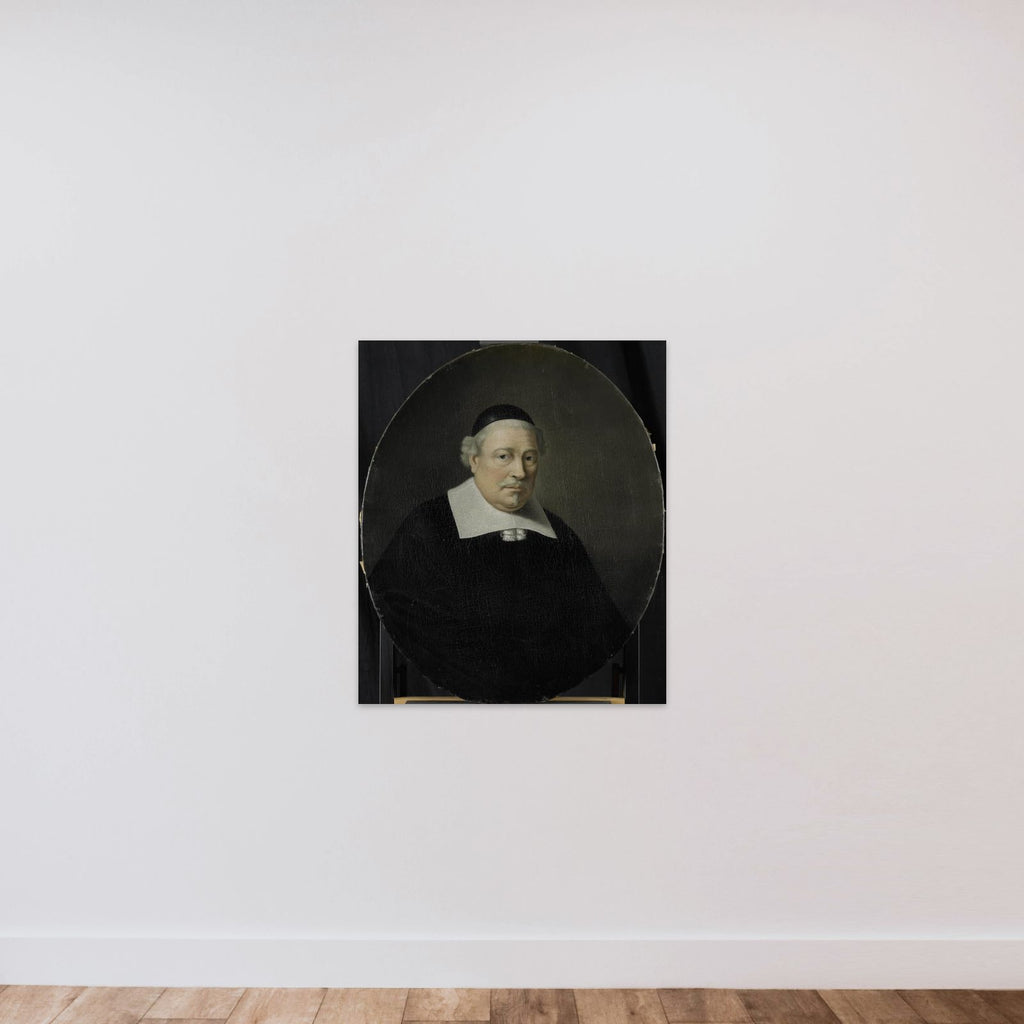 Portrait of Cornelis de Koningh, Director of the Rotterdam Chamber of the Dutch East India Company, elected 1649 unframed — shown to scale