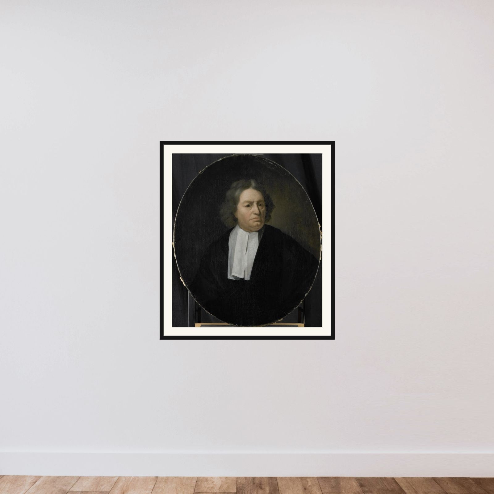 Portrait of Jan van der Burgh, Director of the Rotterdam Chamber of the Dutch East India Company, elected 1649 framed — shown to scale