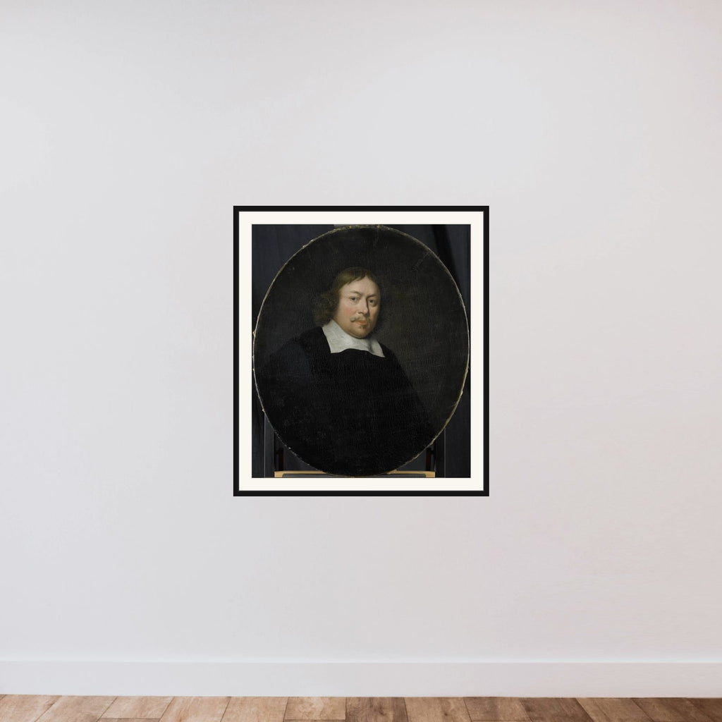 Portrait of Gerard van Bergen, Director of the Rotterdam Chamber of the Dutch East India Company, elected 1653 framed — shown to scale