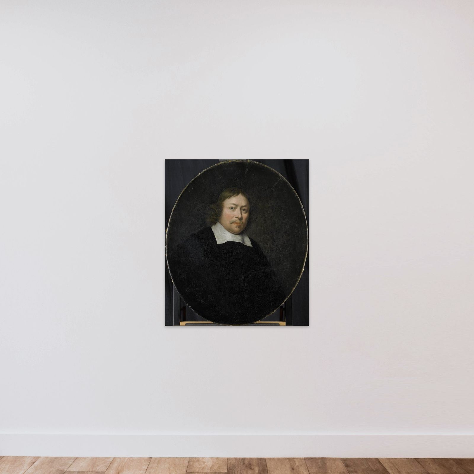 Portrait of Gerard van Bergen, Director of the Rotterdam Chamber of the Dutch East India Company, elected 1653 unframed — shown to scale
