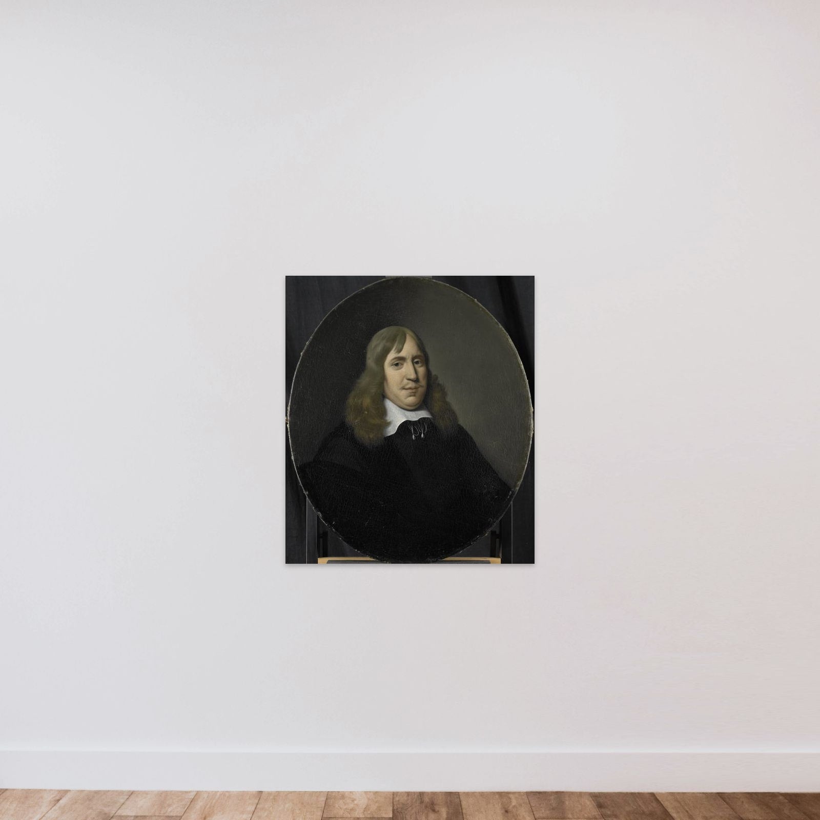 Portrait of Willem Hartigsvelt, Director of the Rotterdam Chamber of the Dutch East India Company, elected 1657 unframed — shown to scale