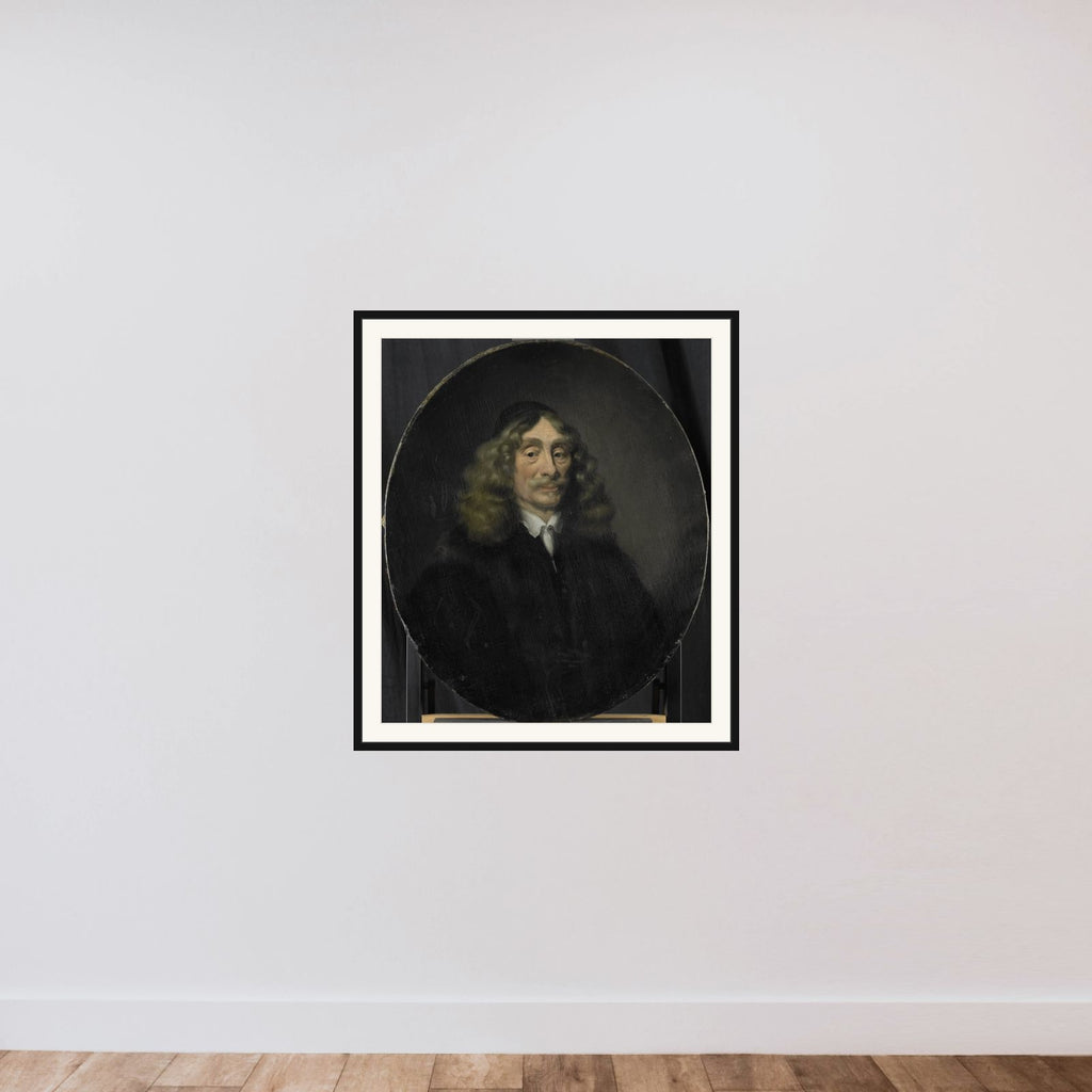 Portrait of Johan de Reus, Director of the Rotterdam Chamber of the Dutch East India Company, elected 1657 framed — shown to scale
